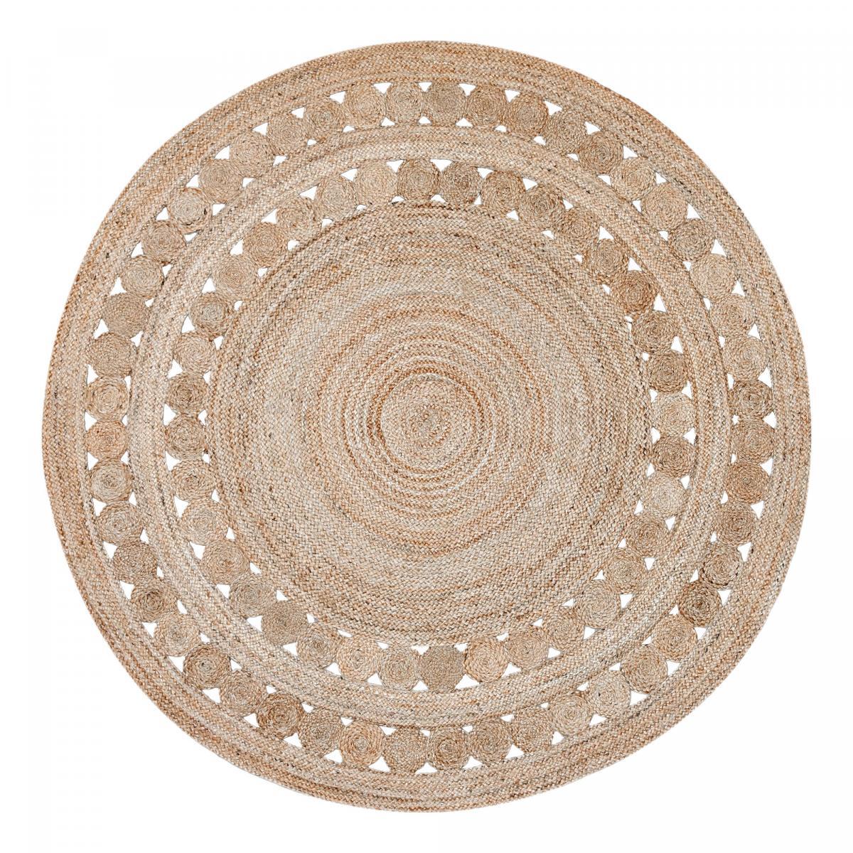 Tapis rond 80x80 rond JT RONDI Beige , tapis jute artisanal
