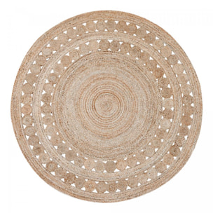 Tapis rond 80x80 rond JT RONDI Beige , tapis jute artisanal