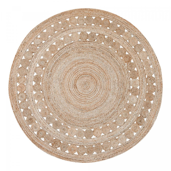 Tapis rond 80x80 rond JT RONDI Beige , tapis jute artisanal