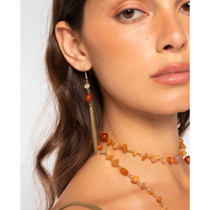 Pendientes de mujer con piedras naturales y cadenas