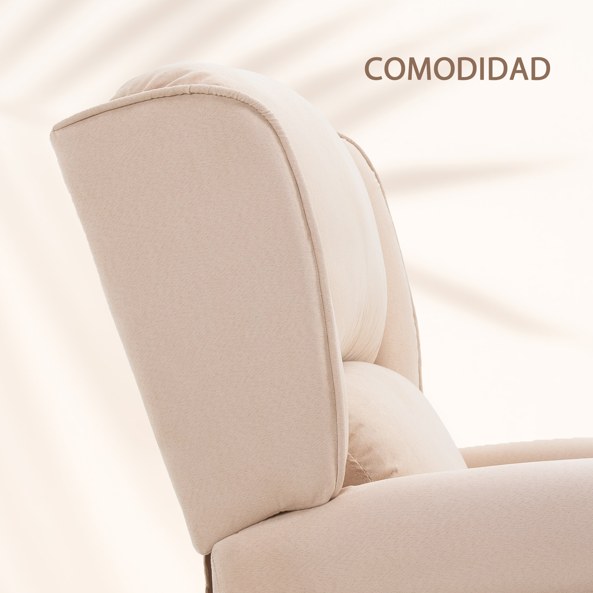 Sillón de Masaje Sillón Relax Reclinable con Mando a Distancia 2 Zonas de Masaje Bolsillo Lateral y Tapizado en Tejido de Ante 78x83x101 cm Crema