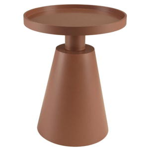 AGATHE - Table d'appoint ronde en bois peint terracotta D38cm