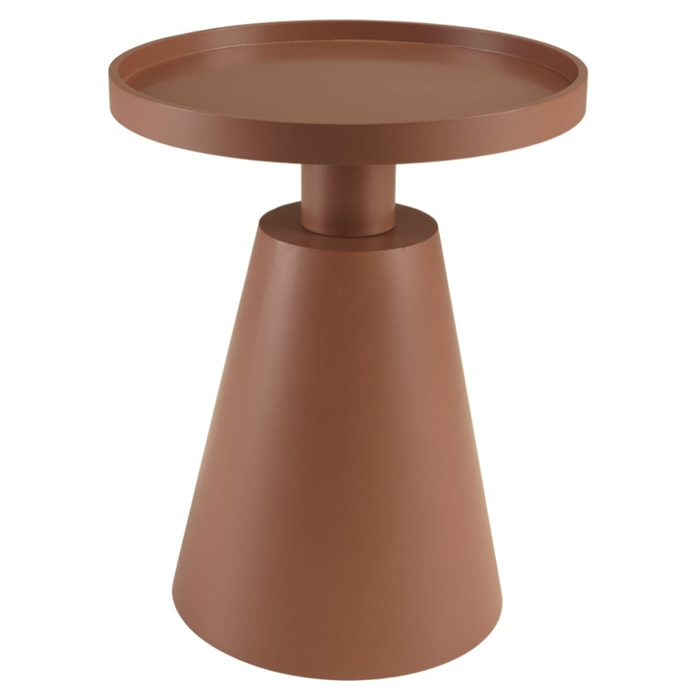AGATHE - Table d'appoint ronde en bois peint terracotta D38cm