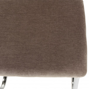 LEA - Lot de 2 chaises assise tissu taupe dossier effet cannage