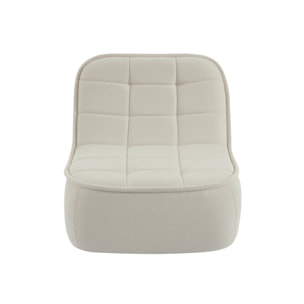 Chauffeuse bouclette texturée 1 place blanc cassé L 93 x P 104 x H 85cm - Boni