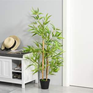 Outsunny árbol de Bambú Artificial en Maceta 120 cm Planta Artificial Decorativa para Interior y Exterior Hogar Salón Oficina Verde