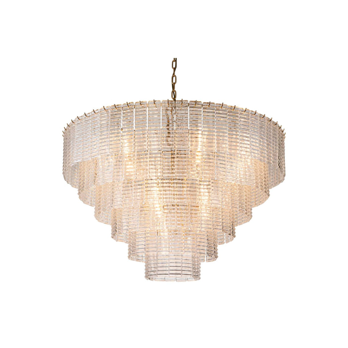 Lampara Techo Cristal Metal Dorado 102x102x64 Cm