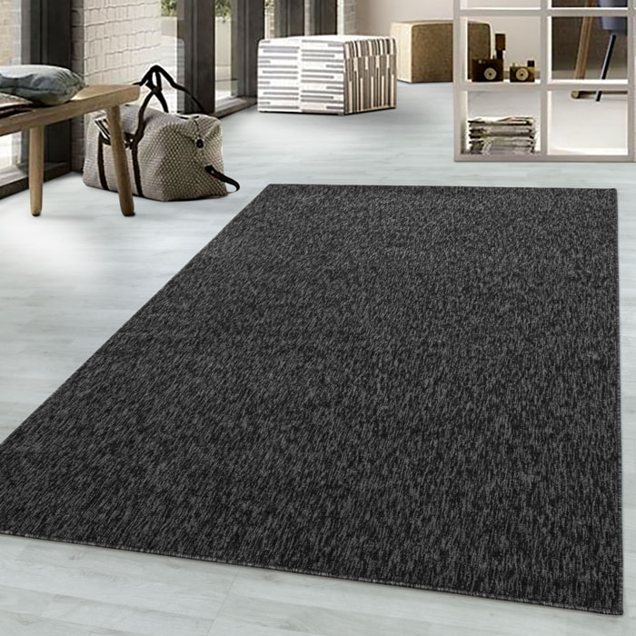 NADOR - Tapis rond de salon moderne Anthracite