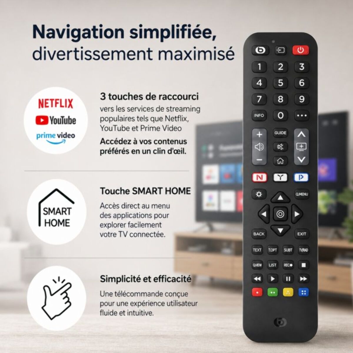 Télécommande ESSENTIELB pour TV LG