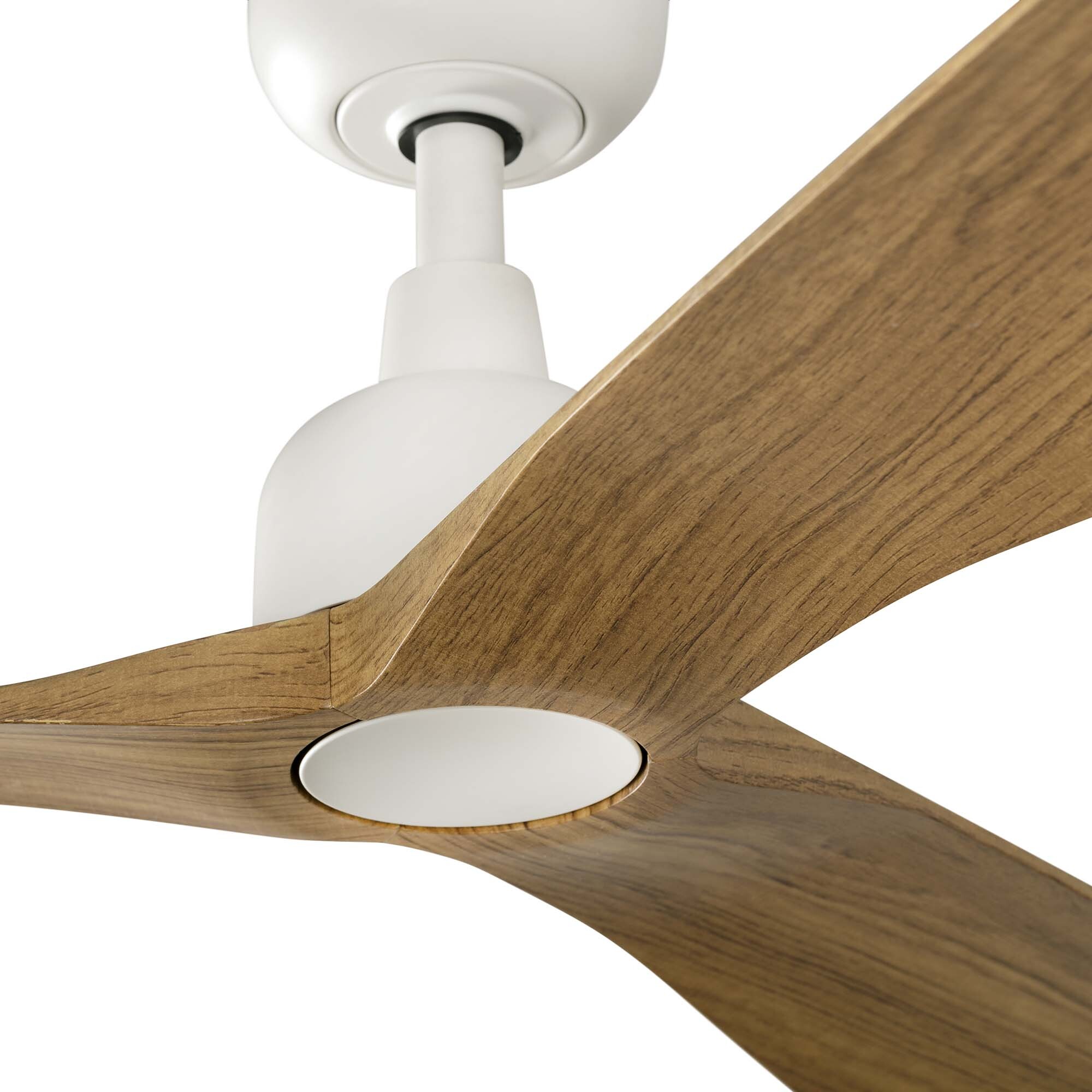 OUTWOOD L Ventilateur de plafond blanc/bois chêne IP44