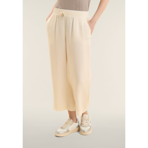 Pantaloni Sportivi Cropped con gamba Wide Leg e strass
