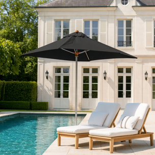 Parasol en aluminium et toile noire 200cm COMETE