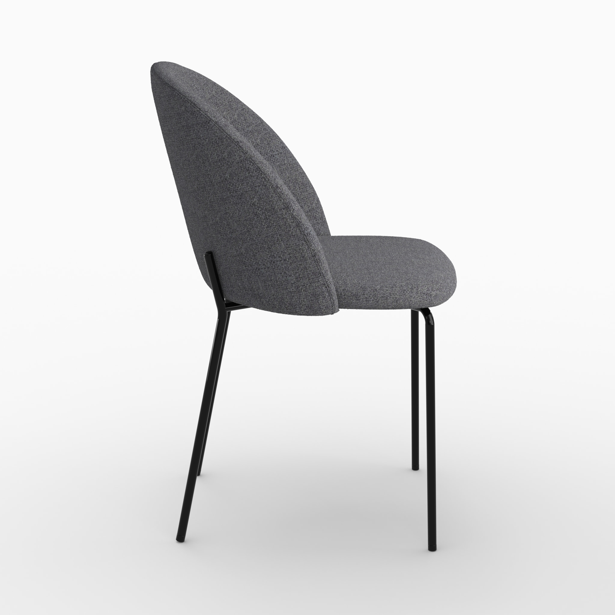 Lot de 2 chaises en tissu chiné gris foncé - Karl