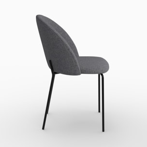 Lot de 2 chaises en tissu chiné gris foncé - Karl