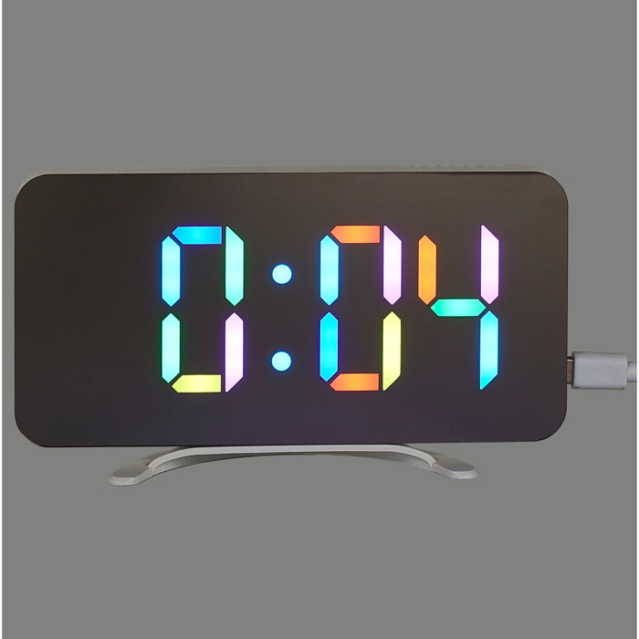 REVEIL NUMERIQUE LED MIROIR RGB