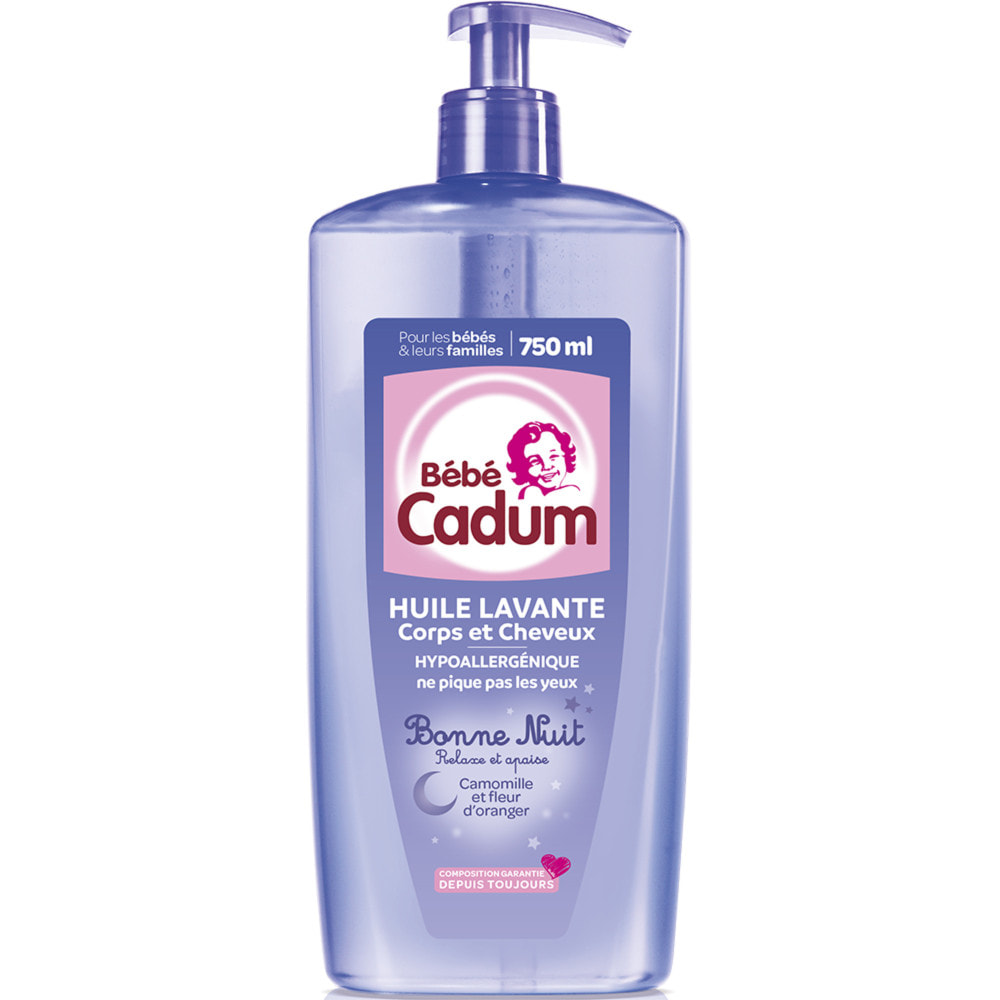 Lot de 6 - Cadum Huile Lavante Bonne Nuit Hypoallergénique Camomille & Fleur d'Oranger 750ml