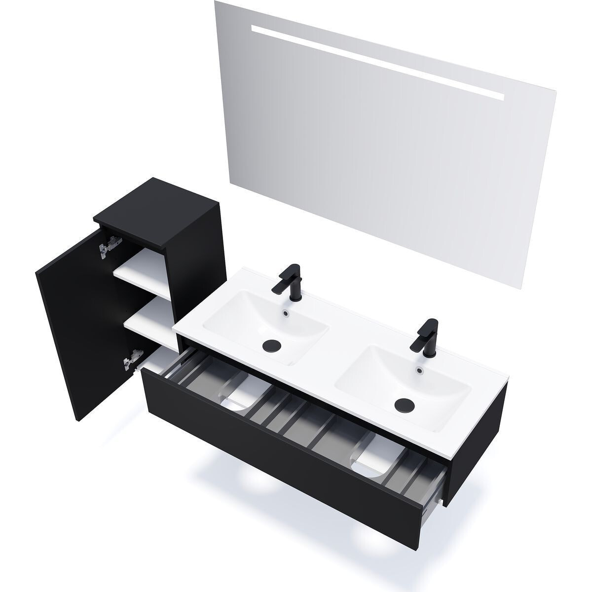 Ensemble double vasque 1 tiroir + miroir - HUDSON