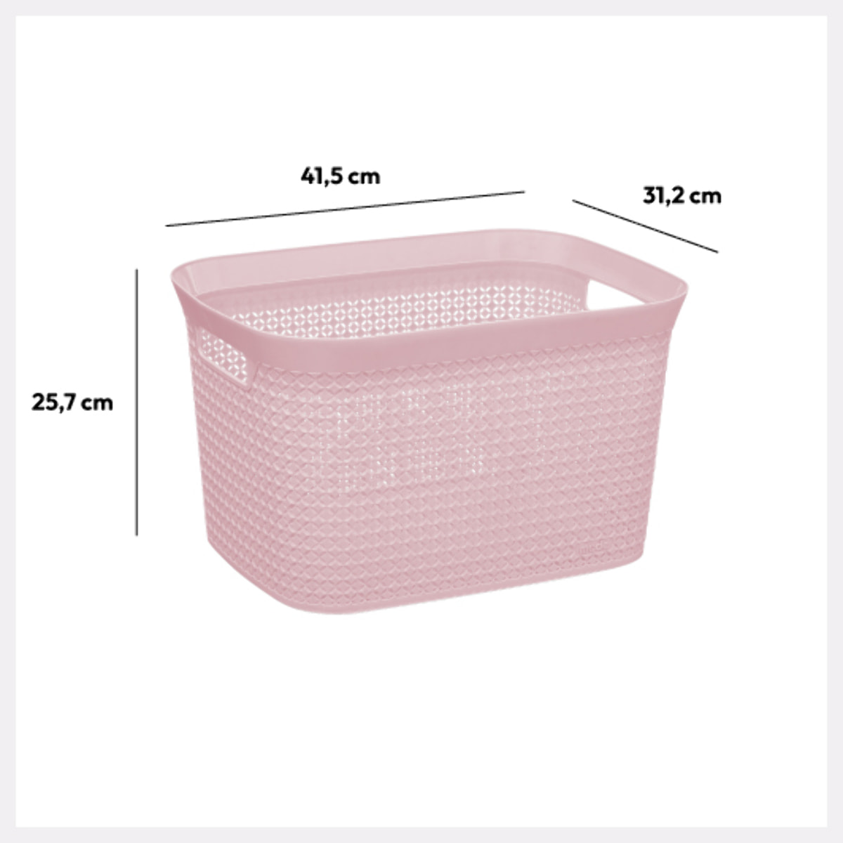 Panier en plastique 25L Rose Scandi