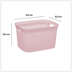 Panier en plastique 25L Rose Scandi