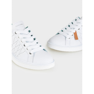 ZAPATO CON CORDONES HOMBRE P01 DE PIEL BLANCO NARANJA