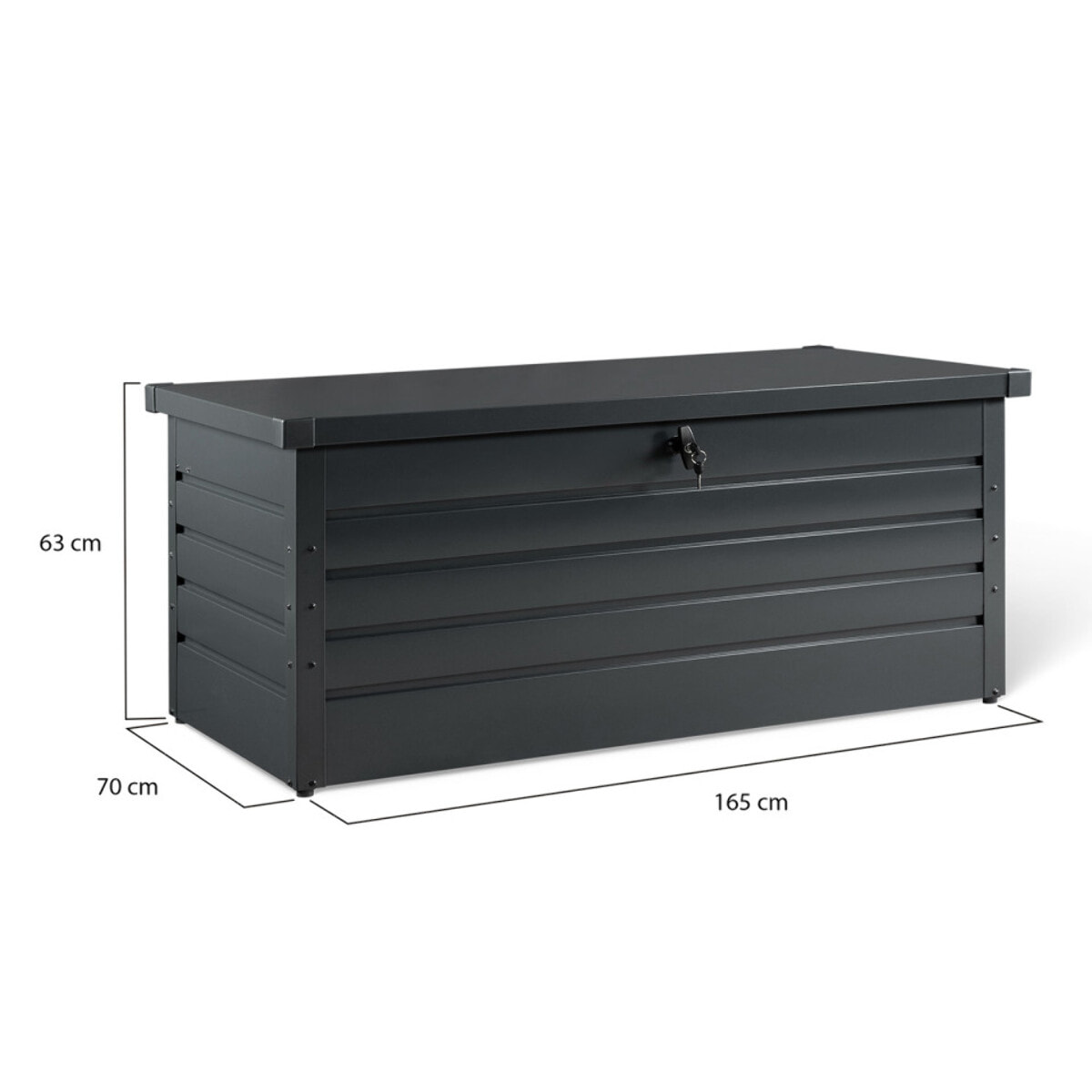 Coffre de jardin métal 600L - Gris anthracite