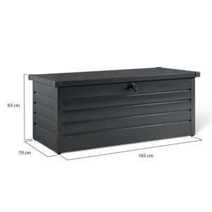 Coffre de jardin métal 600L - Gris anthracite