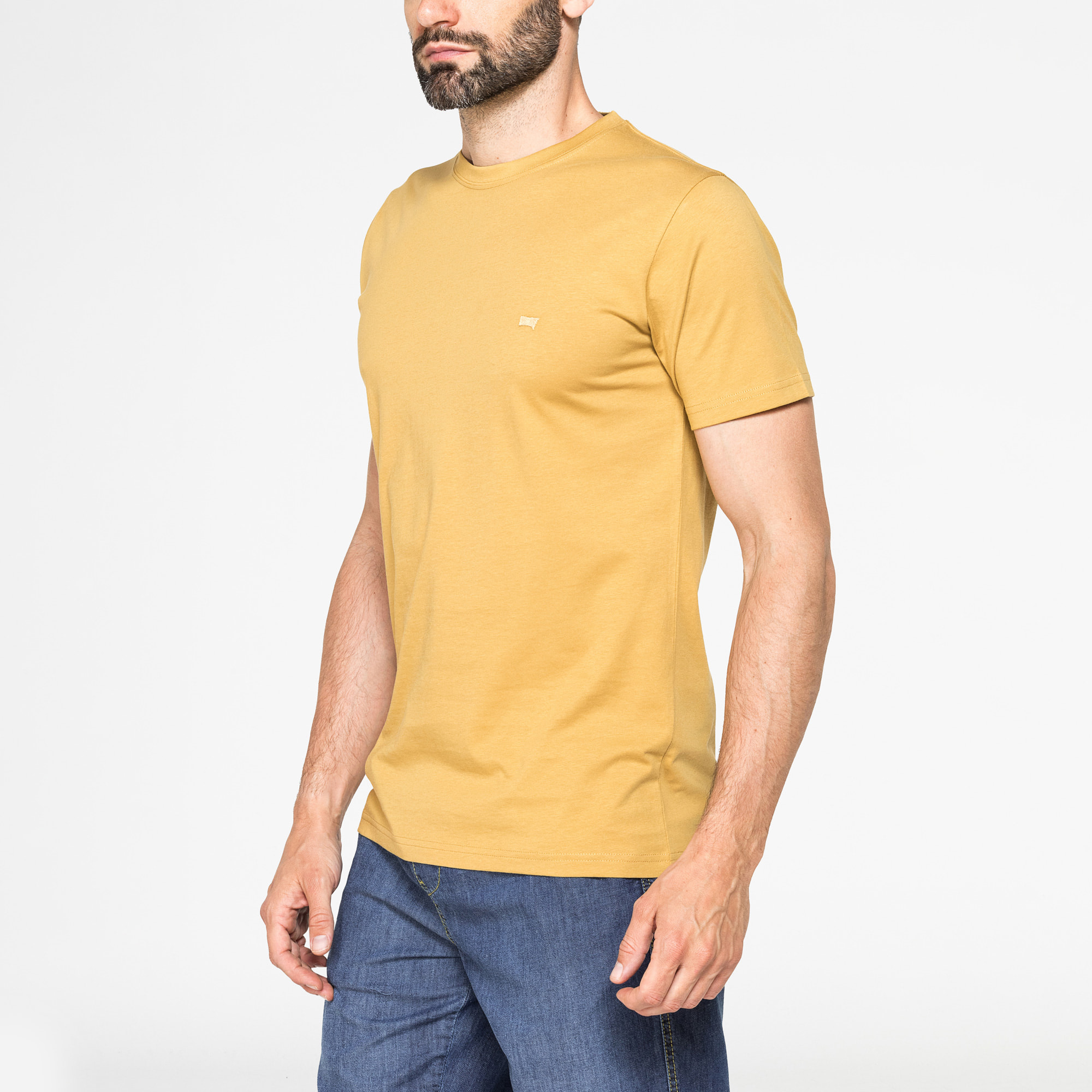 T-SHIRT GIROCOLLO IN COTONE TINTA UNITA