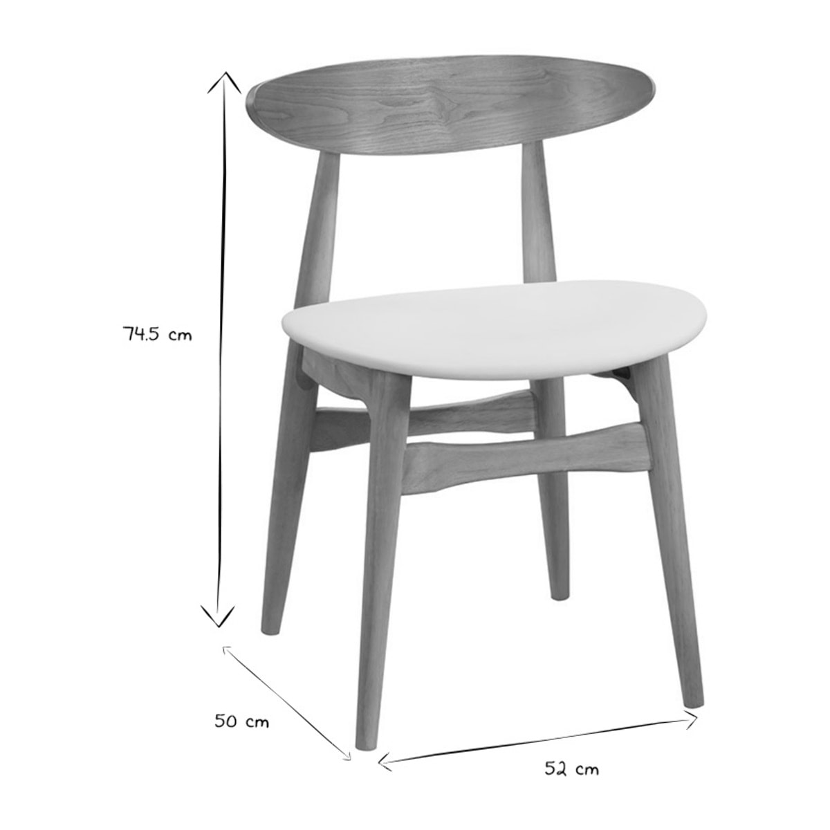 Chaises scandinaves en bois clair et blanc (lot de 2) WALFORD