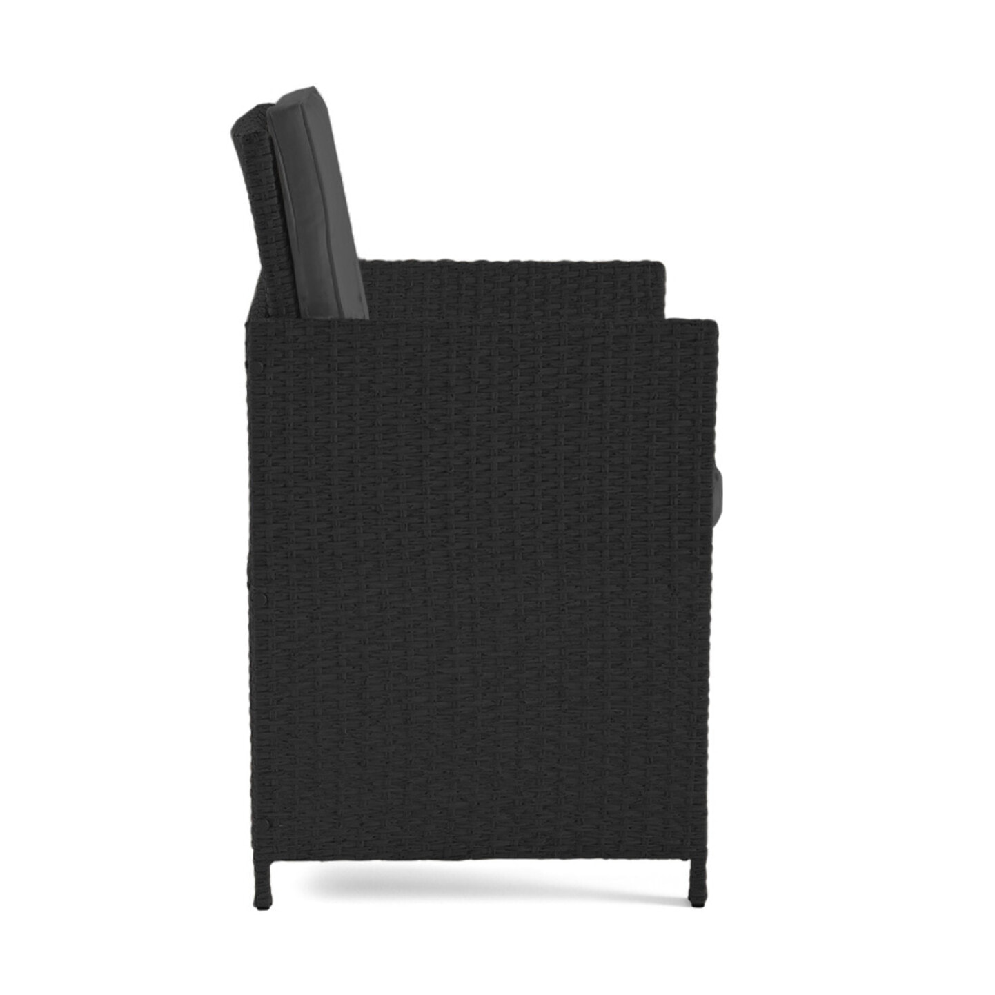 Cuba – salon de jardin encastrable en résine tressé noir - 14 places - coussins gris + housse de protection - Beige