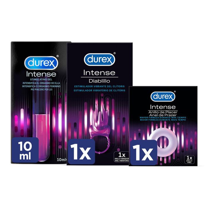 PACK DUREX PLAY ANILL DIABLILLO MM 6U + ANILLO PLACER + GEL INTENSIFICADOR DEL ORGASMO