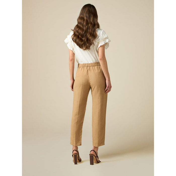 Oltre - Pantaloni misto lino - Beige