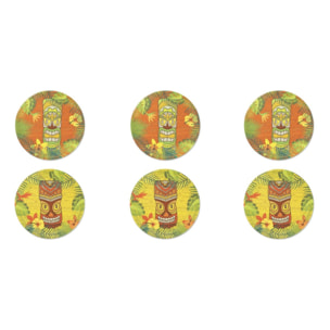 Set 6 Piatti Pizza Excelsa – Tiki, Porcellana Multicolore