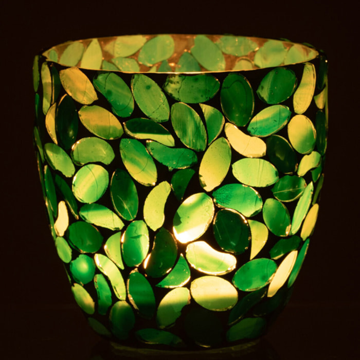 J-Line photophore Mosaïque - verre - azur - small