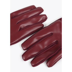 Guanti effetto pelle con bracciale logo ovale