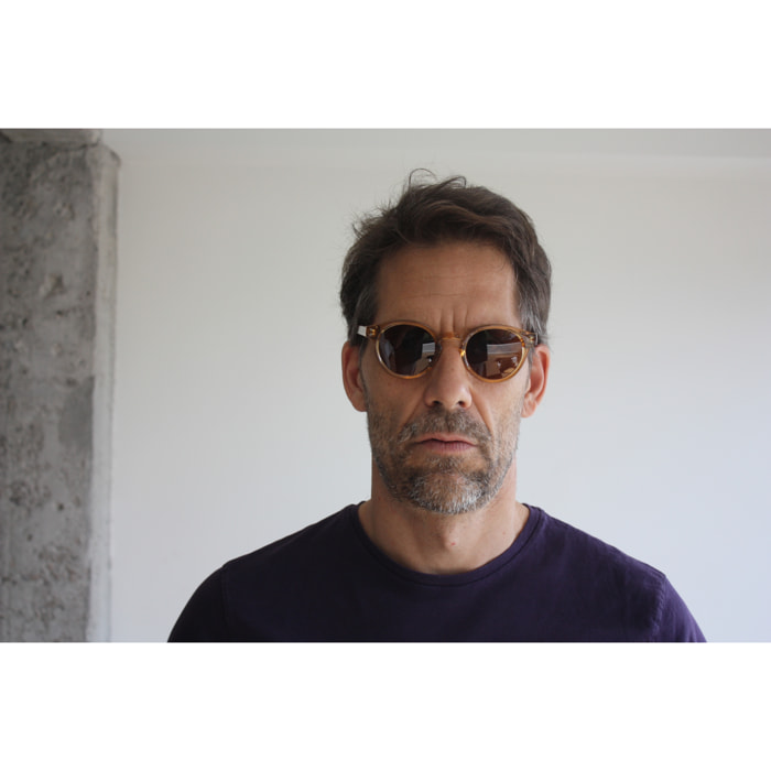 Gafas de sol OCEAN MONTREAL - Blanco transparente mate con patillas en carey y / Ahumada