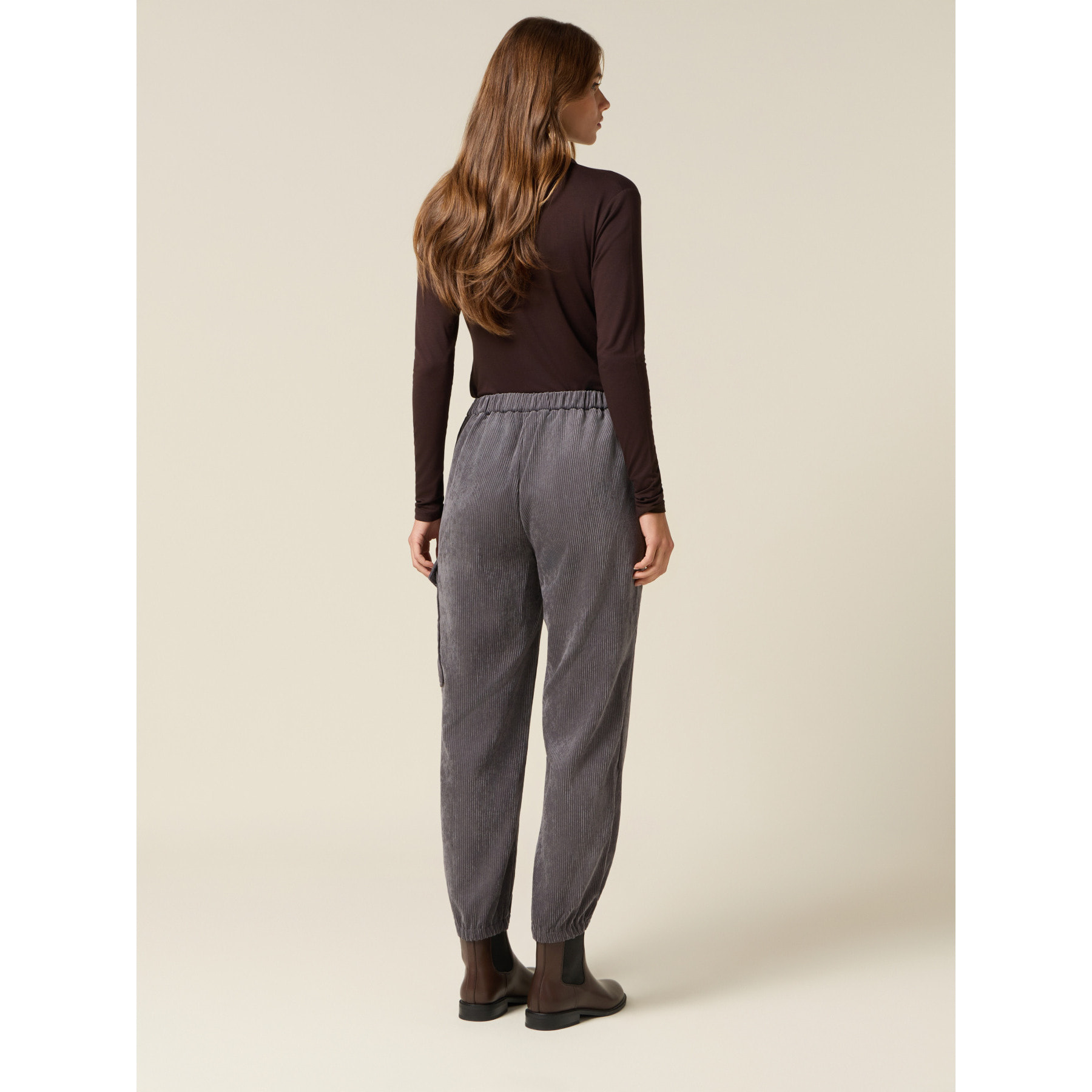 Oltre - Pantalones cargo de pana - Gris