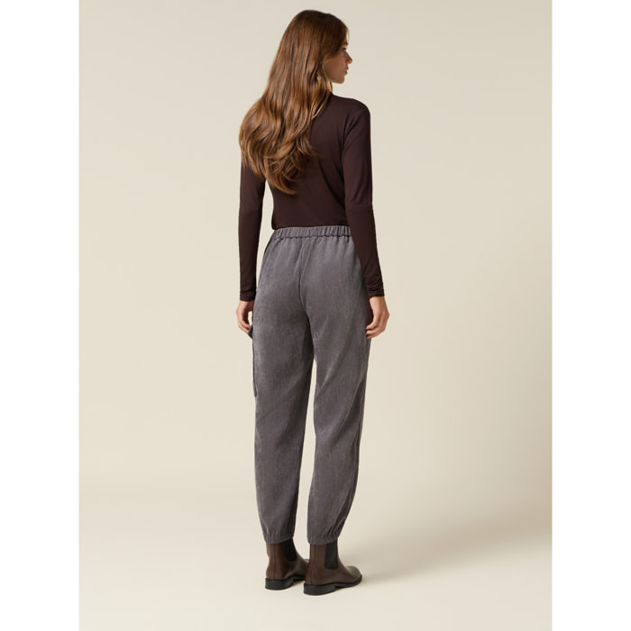 Oltre - Pantalones cargo de pana - Gris