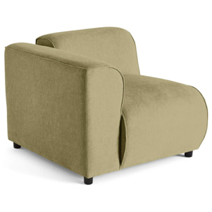 Suaro - Module d'assise d'angle gauche en tissu texturé - Vert sauge