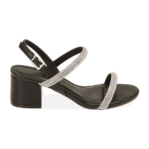 Sandali neri, tacco 5,5 cm