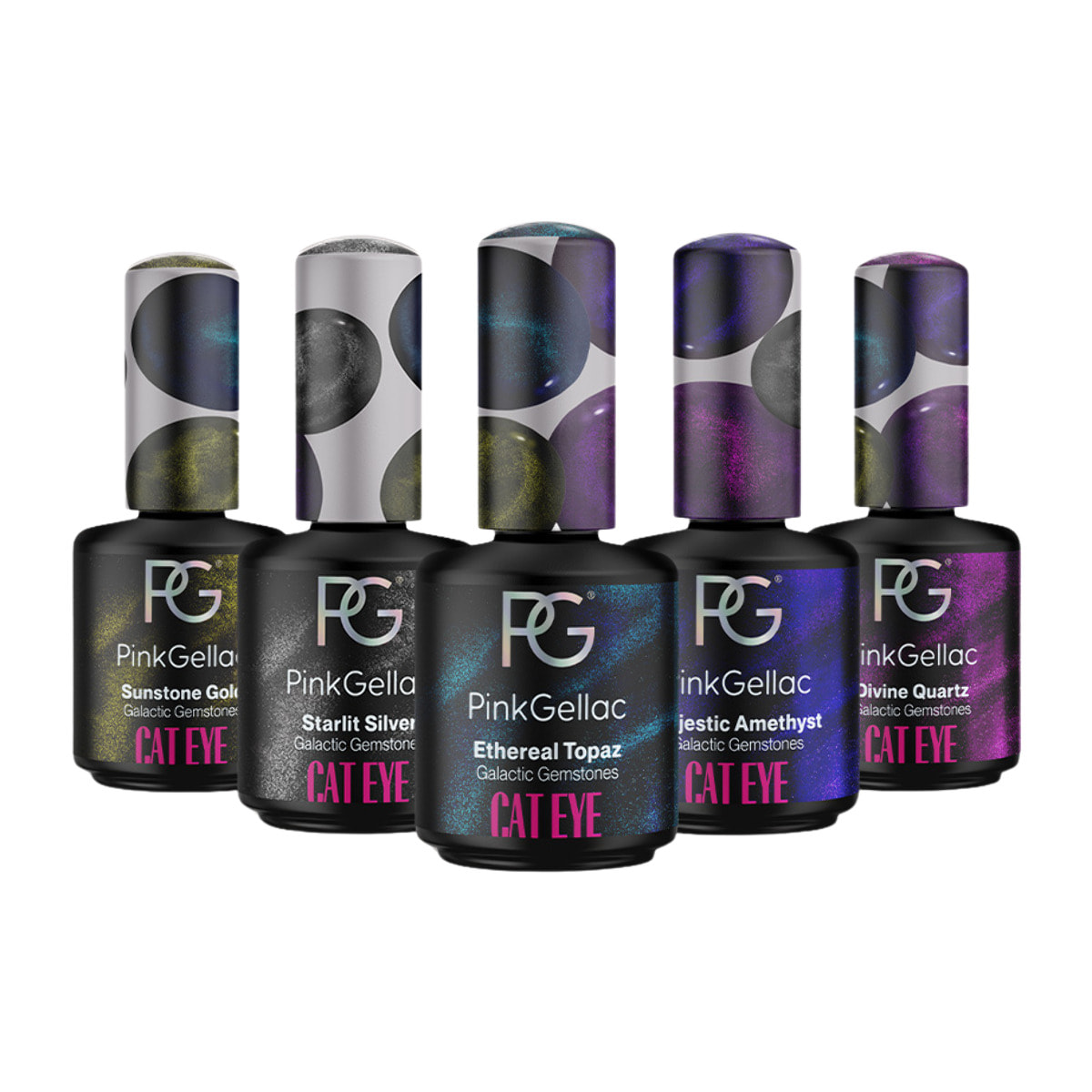 Set vernis semi-permanent - Cat Eye - Galactic Gemstones - 5x 15 ml