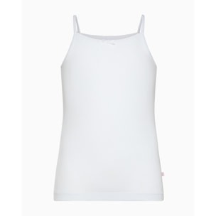 Canotta girocollo a spalla stretta bimba in cotone organico