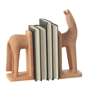 J-Line serre-livre Cheval Moderne - polyrésine - terracotta - 2 pièces