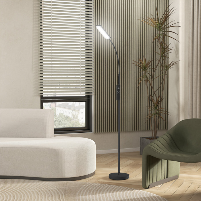 Lampadaire LED dimmable avec télécommande - contrôle tactile, réglable - H.175 cm - acier polycarbonate noir