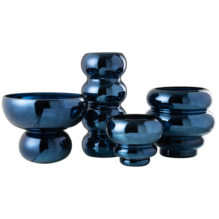 J-Line bol Sur Pied Arrondi - verre - bleu - Ø 23 cm