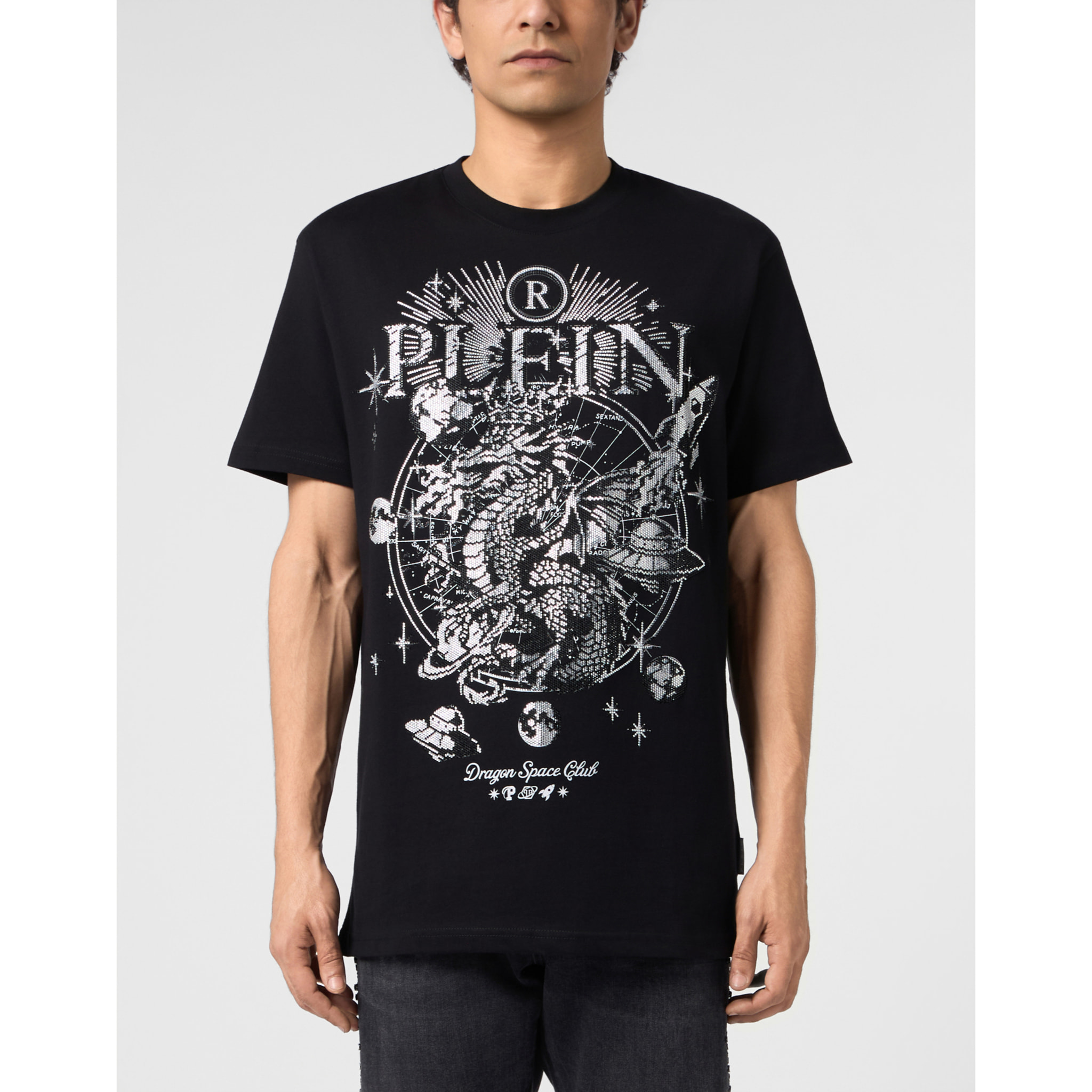PHILIPP PLEIN Camiseta de cuello redondo y manga corta DRAGON