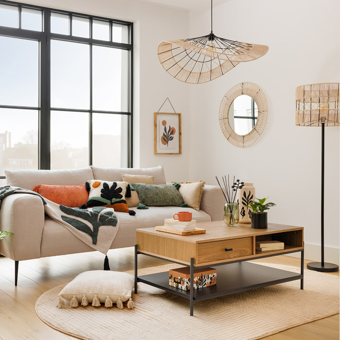 Suspension filaire "Cosy" métal beige D75cm