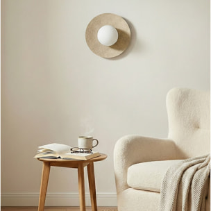 Lampada da parete CALMA in acciaio e feltro beige