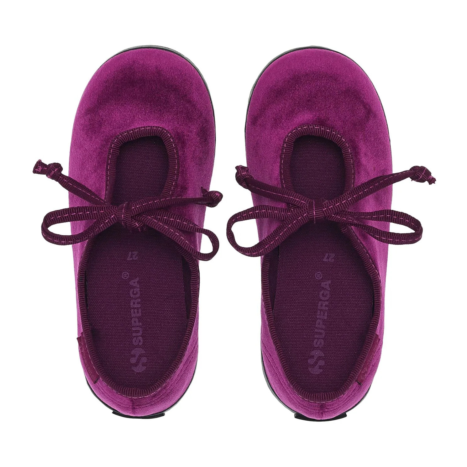 Superga - Ballerine Bambina Nero - 2442 KIDS VELVET BALLERINA LACE
