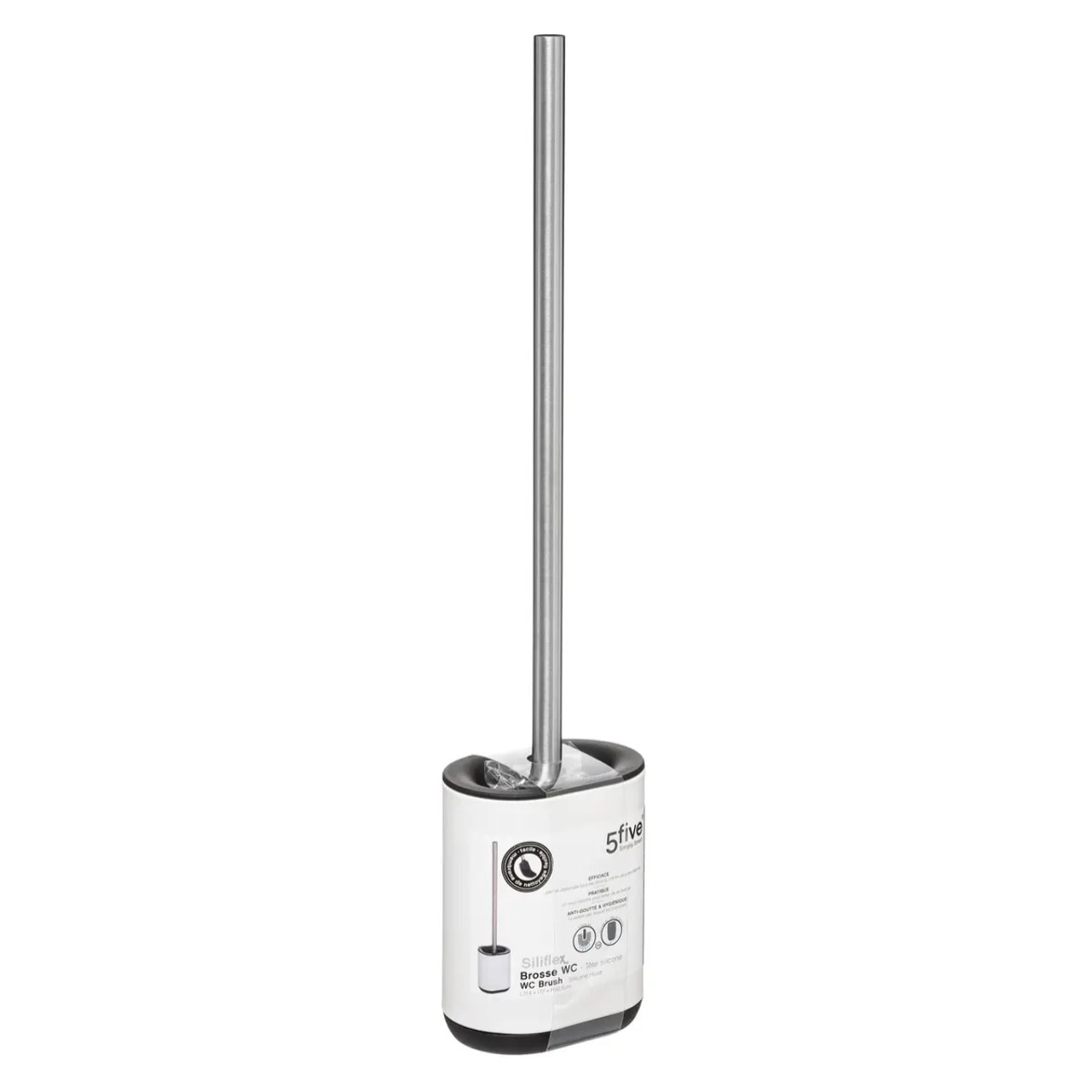 Brosse WC métal "Siliflex" blanc