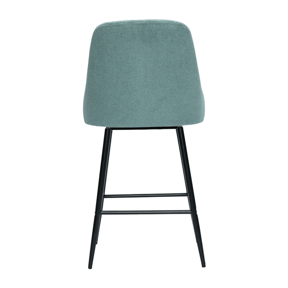 Tabourets de bar pivotants 360° en tissu chenille vert céladon et métal H66 cm (lot de 2) HASTA